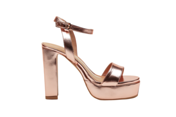 Rose gold platform heels