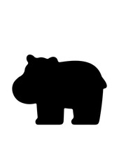 Silhouette of a Hippopotamus