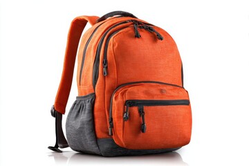 Stylish School Backpack in Vibrant Orange Color With Multiple Storage Compartments