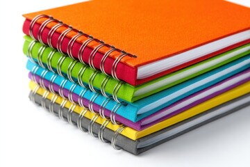 Colorful Notebooks Stacked Together for Note-Taking and Homework Activities
