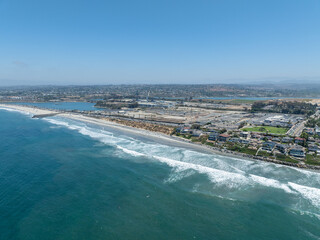Aerial view of Carlsbad, Oceanside villas, holiday rentals in South California, San Diego, USA