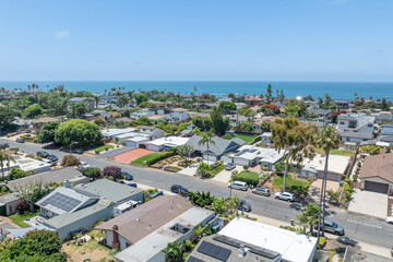 Aerial view of Carlsbad, Oceanside villas, holiday rentals in South California, San Diego, USA