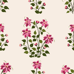 Vector Hand drawn colourful geometric flowers, seamless patterns with floral for fabric, textiles, clothing, wrapping paper, backdrop, banner, illustration, abstract backgrounds.
