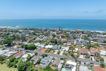 Aerial view of Carlsbad, Oceanside villas, holiday rentals in South California, San Diego, USA