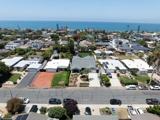 Aerial view of Carlsbad, Oceanside villas, holiday rentals in South California, San Diego, USA