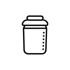 Outline a jar container with measurement markings zero waste