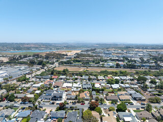 Aerial view of Carlsbad, Oceanside villas, holiday rentals in South California, San Diego, USA