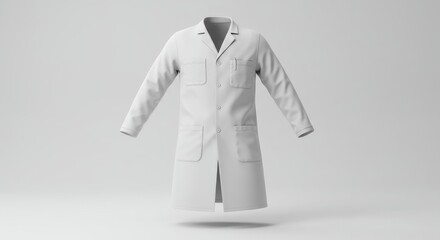 Crisp White Lab Coat: Professional Attire for Science and Medicine, Studio Shot