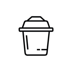 Outline compost bin symbol on garbage trash