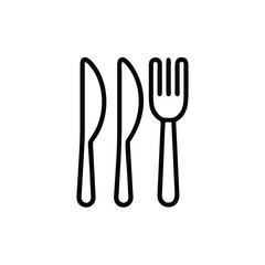 Outline graphic fork two knives knife cutlery