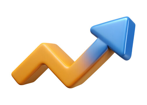 financial growth arrow icon, 3d rendering isolated on white | financial growth arrow icon, 3d rendering isolated on white