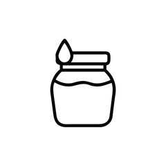 Outline icon a soy candle jar with a drop vector