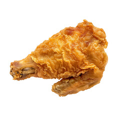 Crispy Fried Chicken Drumstick Isolated on White Background