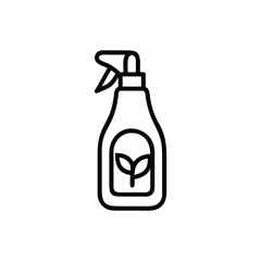 Outline icon a spray bottle with a plant inside liquid