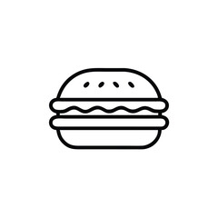 Simple outline icon a plant based burger on food