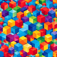 Obraz premium Colorful 3D cubes pattern