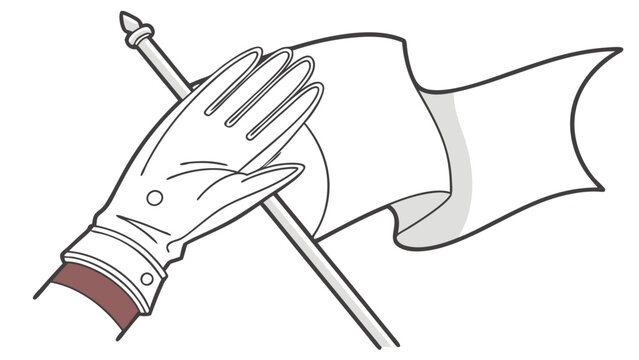 White Flag of Surrender: Hand with Glove