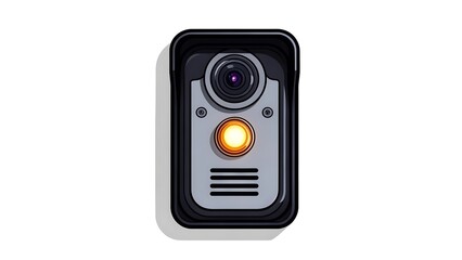 Fototapeta premium Modern Gray Security Camera Doorbell Illustration