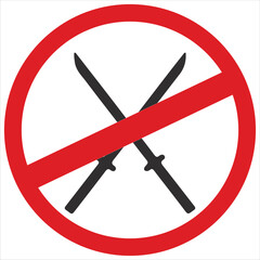 Obraz premium No War Forbidden Sign Isloated On a White Background