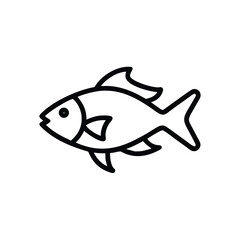 Simple line drawing a goldfish swimming left on vector