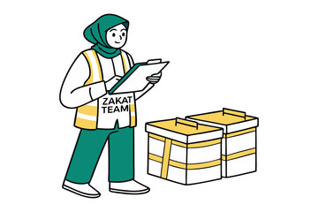 Muslim man in traditional attire holding prayer beads in front of shelves displaying religious items