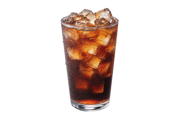 Refreshing cola drink with ice cubes isolated on a transparent background beverage refreshment