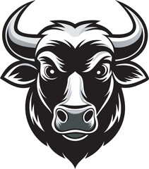 Obraz premium Fierce bull head illustration isolated on a white background