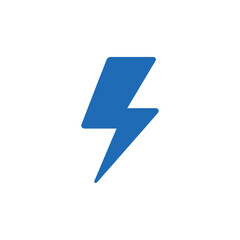 Simple Blue Lightning Bolt Icon.