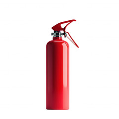 Shiny red fire extinguisher with black background isolated on a transparent background safety equipment