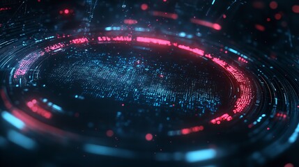 Colorful abstract digital swirl pattern with glowing lights in a dark background creating a futuristic vibe