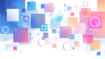 Geometric abstract composition colorful gradient square