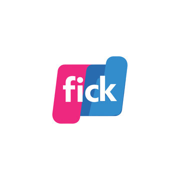 Vibrant fick logotype with white text on overlapping pink and blue ribbonlike shapes.