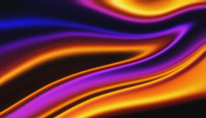 Colorful abstract waves flow smoothly across a dark background