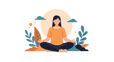 Woman Meditating in Nature for Peace and Relaxation