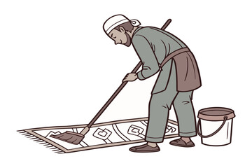 Obraz premium Young muslim woman wearing hijab skillfully writes bismillah calligraphy on an easel