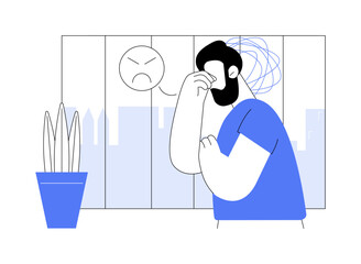 Depression isolated cartoon vector illustrations.