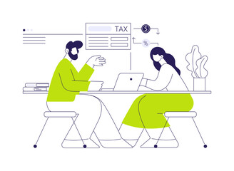 Tax credit abstract concept vector illustration.