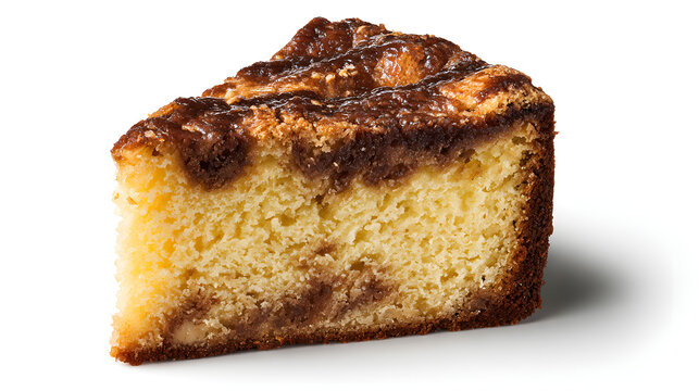 Isolated Slice of Krakeling Cake on White Background Perfect for Dessert and Culinary Imagery