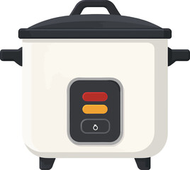 Obraz premium Electric rice cooker silhouette, appliance for perfect steamed rice kitchen cooking equipment illustration design