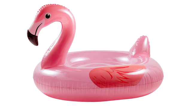 Inflatable pink flamingo pool float