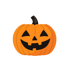 Festive Halloween Pumpkin with a Cheerful Expression