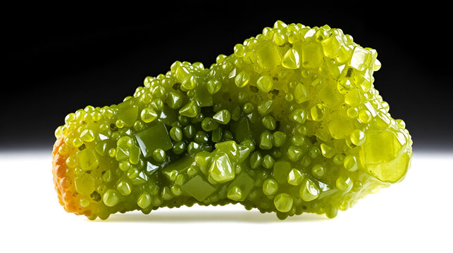 moldavite from Czech Republic isolated on white background