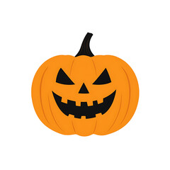Fototapeta premium Halloween Pumpkin: Classic jack-o'-lantern with a sinister grin, perfect for autumn celebrations. Orange color, dark background, scary, and festive!