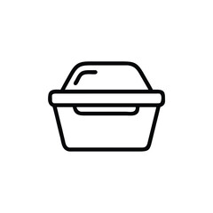 Outline icon a closed picnic basket on food container