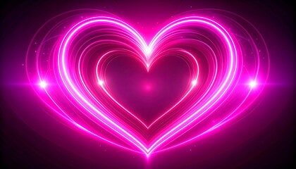 Heart shape with glowing light