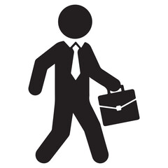 Business Person Walking with Briefcase Silhouette Depicting Professionalism and Determination in Corporate World Ambitions and Career Focus