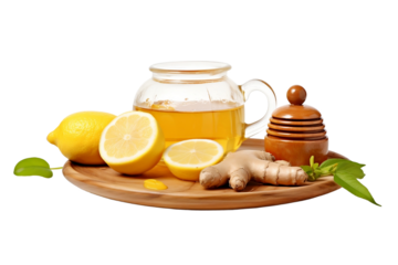 Cup of tea with fresh ingredients