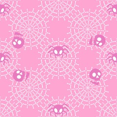Cartoon monsters seamless Halloween spider pattern for wallpaper and fabrics and textiles and packaging and linens
