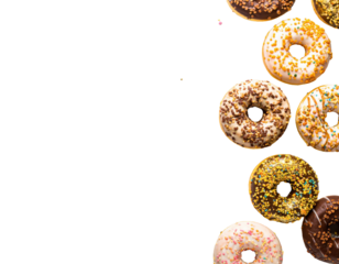 dynamic Sweet glazed donuts on white background png