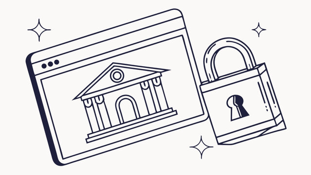 Online Banking Security and Data Protection Concept with Padlock and Browser Window Icon